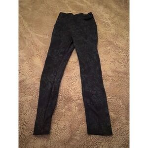 Danskin Womens Black Snakeskin Print High Waisted Leggings Small 1619990